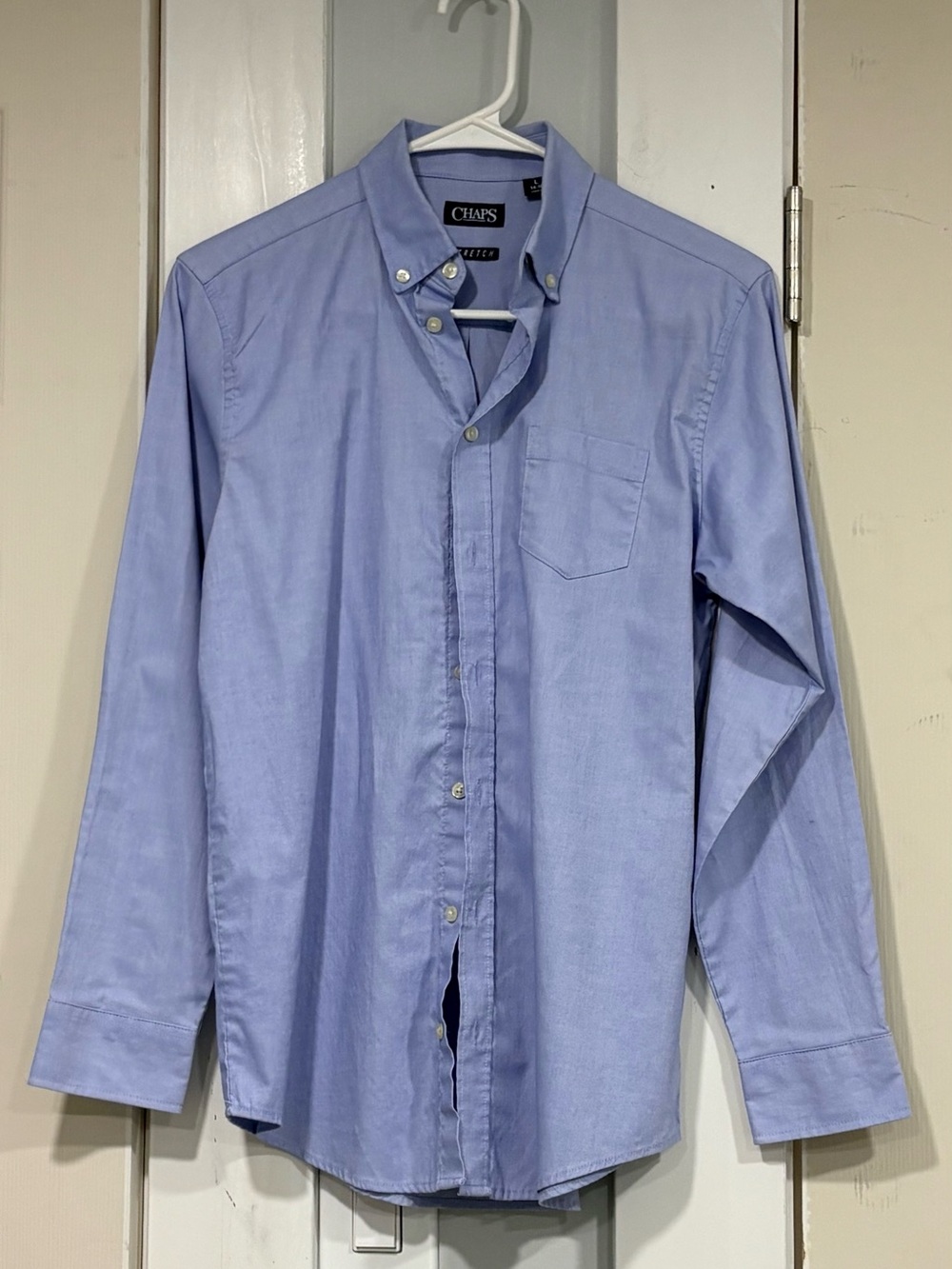 Chaps Light kids L Blue Button-Down Oxford Dress Shirt